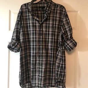 Men’s Purple Plaid Button Down Shirt - Size XXL